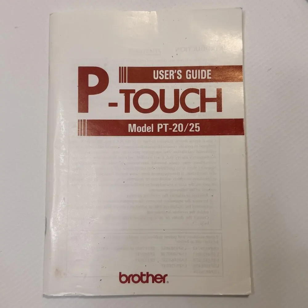 Vintage Brother P-Touch PT-20 Electronic Label Maker Printer Tested Black Japan